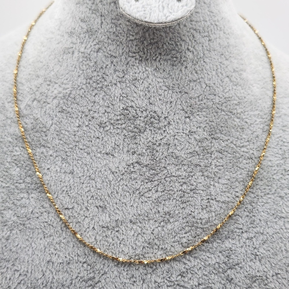 Vintage Dainty 1/20 12K Gold Filled S-Link Twisted Chain Necklace 15 Inch Gold